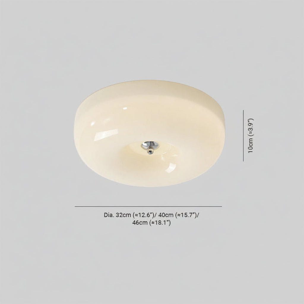 Lampada da Soffitto in Vetro Crema Moderna a Montaggio Diretto | Pietramonte