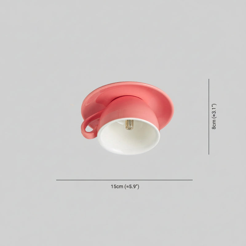 Plafoniera Moderna in Ceramica a Tazza da Caffè | Ceramèra