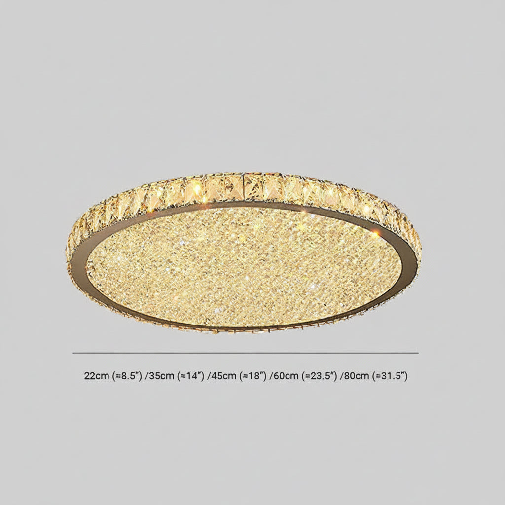Lampadario Cristallo LED Soffitto Rotondo Design Elegante | Pietrabella