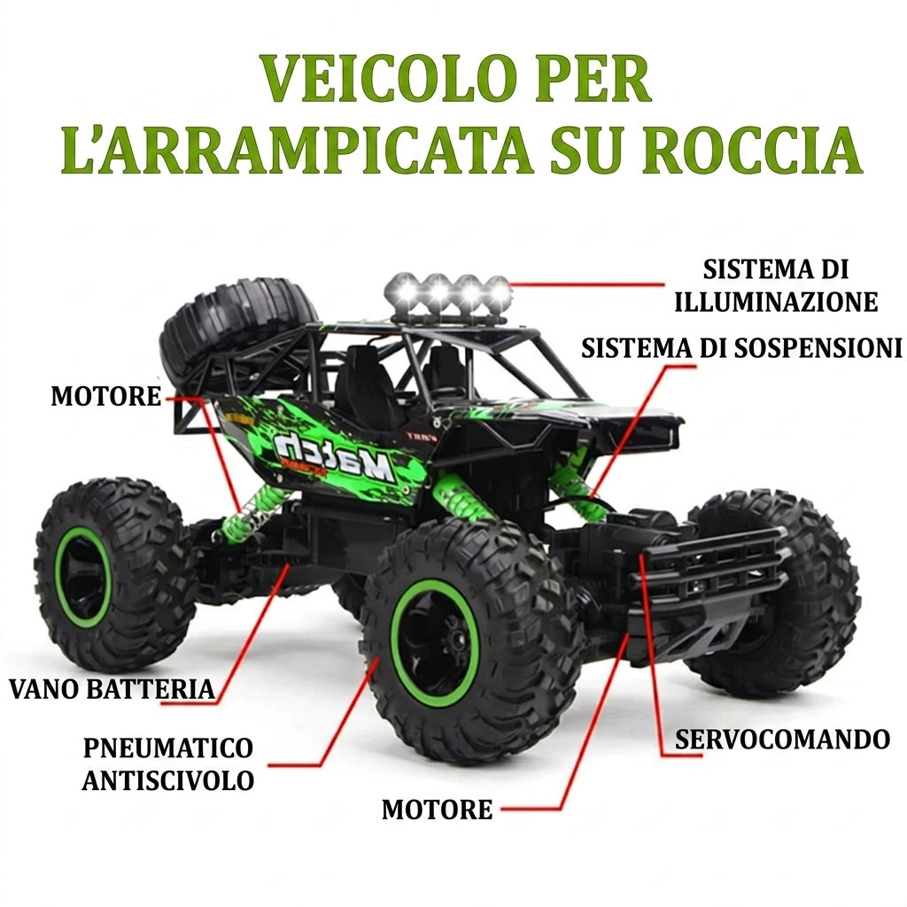 Auto Fuoristrada Telecomandata Quattro Ruote con Sospensioni | Casamontea