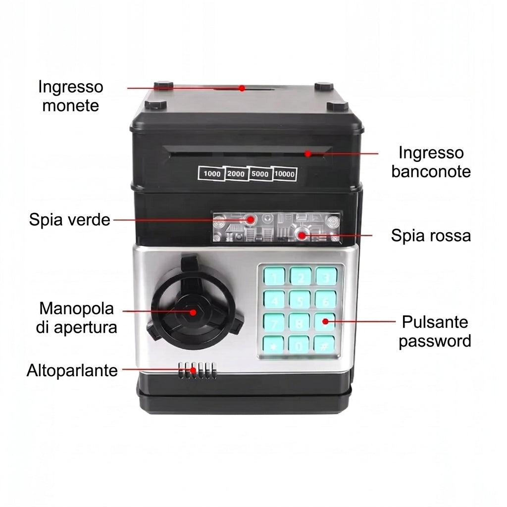 Elettronica Mini Cassaforte Risparmio con Codice Skarbonka Bambini | Montefiaba