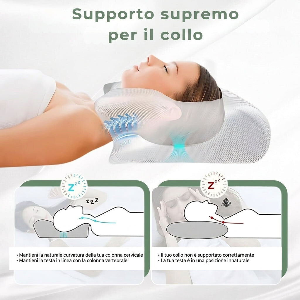 Cuscino Ortopedico Ergonomico Supporto Collo Schiena Memory Foam | Caramora