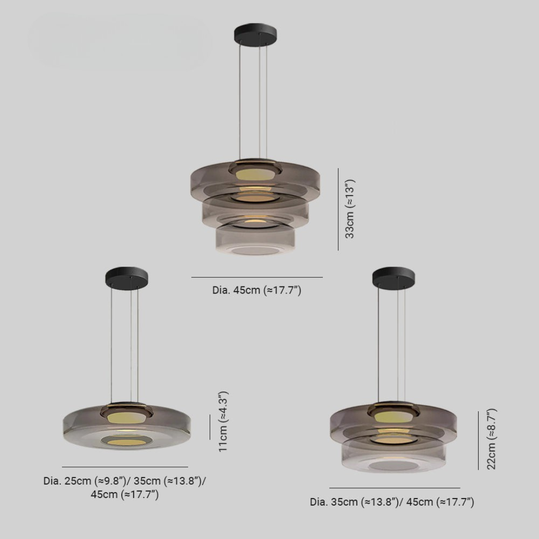 Lampada A Sospensione In Vetro Con Struttura Multilivello E Design A Strati | Chiaraluce