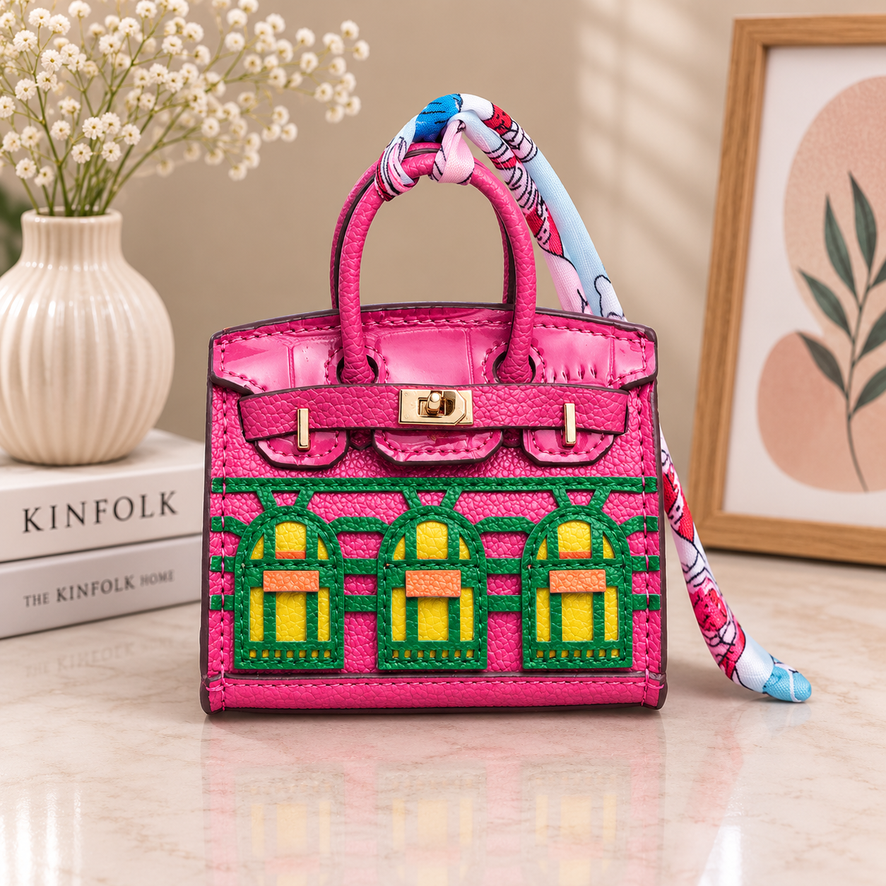 Mini Ciondolo Borsa Decorativo con Finitura Platino | Montechiaro