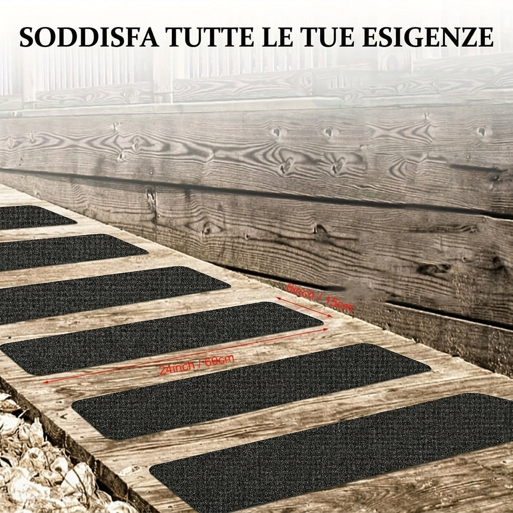 Strisce Antiscivolo per Scale 10 Pezzi 80 Grit Resistenti alle Intemperie | Capaluce