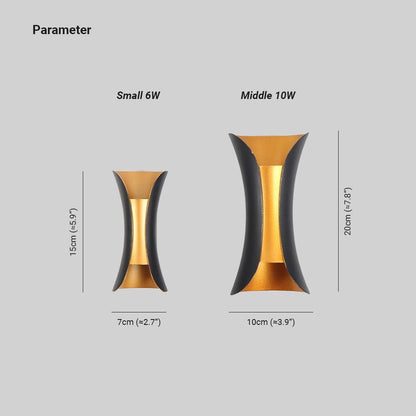 Lampada da parete moderna a forma curva | Eclipse