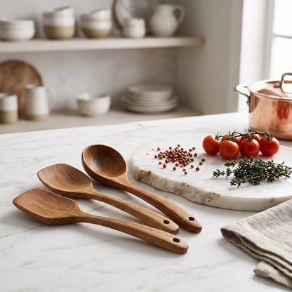 Set di Utensili da Cucina in Legno con Portautensili | Zyvarion