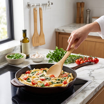 Set di Utensili da Cucina in Bambù Naturale per Uso Quotidiano | Bambusia