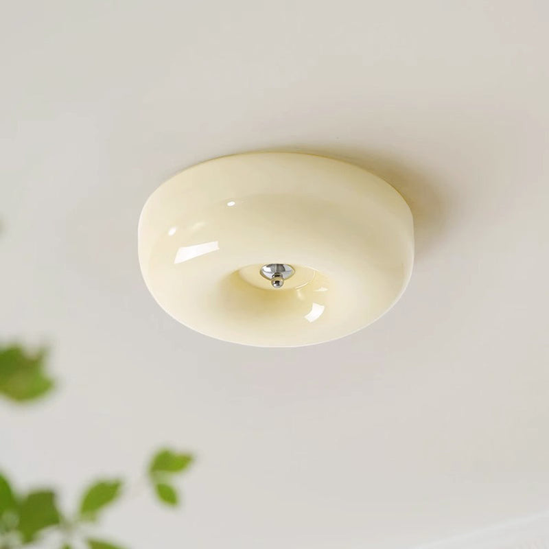 Lampada da Soffitto in Vetro Crema Moderna a Montaggio Diretto | Pietramonte