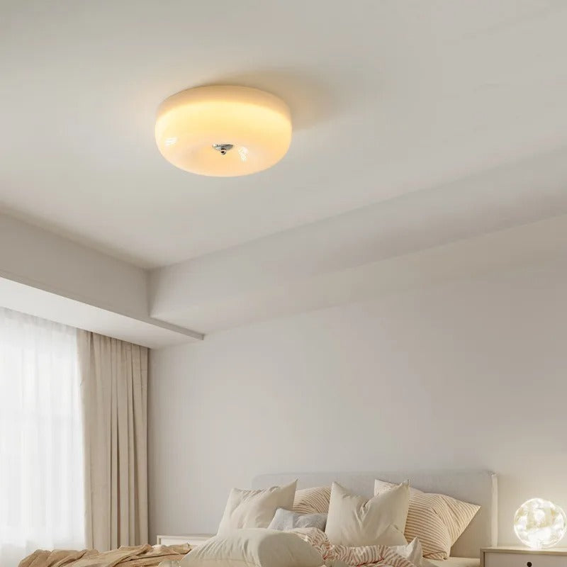 Lampada da Soffitto in Vetro Crema Moderna a Montaggio Diretto | Pietramonte