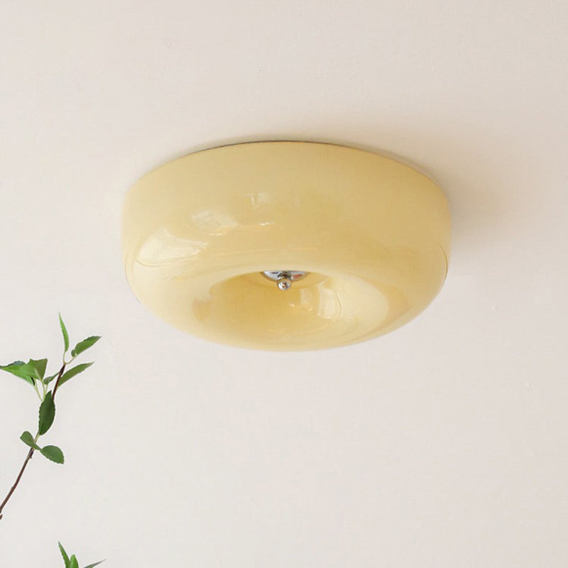 Lampada da Soffitto in Vetro Crema Moderna a Montaggio Diretto | Pietramonte