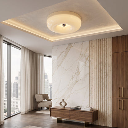 Lampada da Soffitto in Vetro Crema Moderna a Montaggio Diretto | Pietramonte