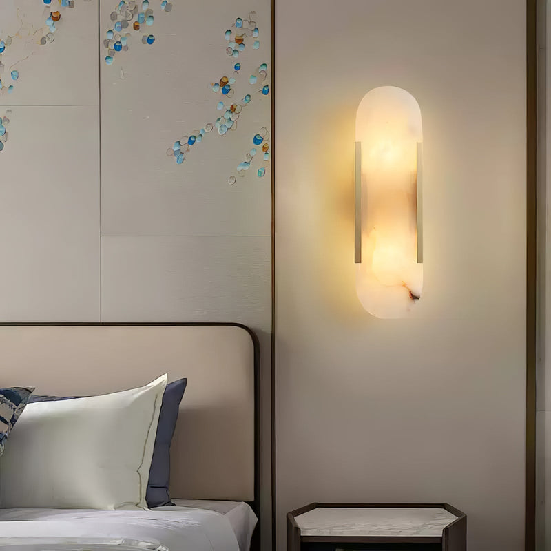 Applique da Parete LED Moderna in Marmo Naturale con Luce Doppia | Bellafiamm