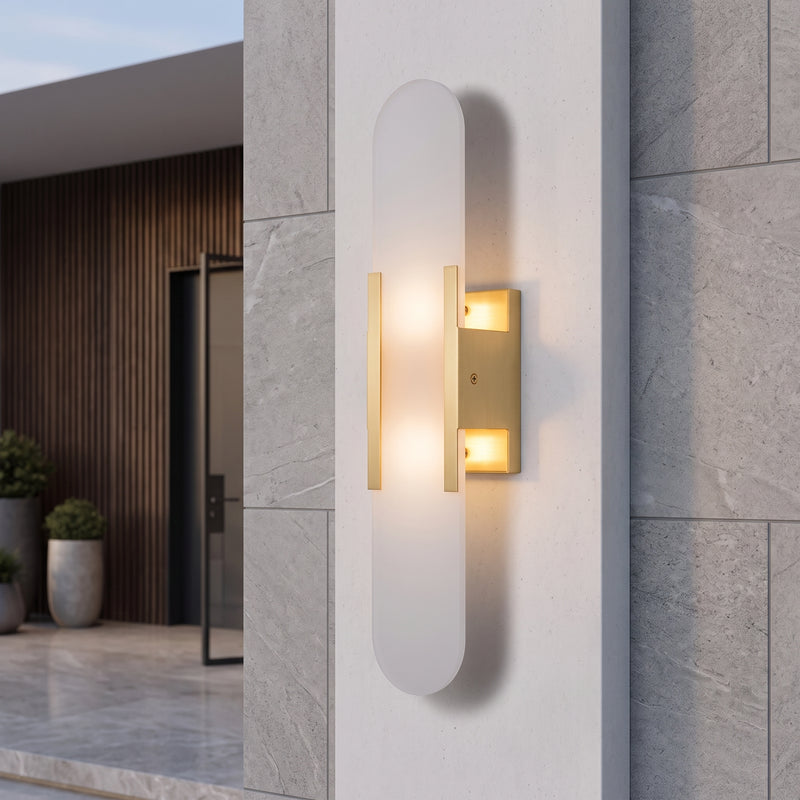 Applique da Parete LED Moderna in Marmo Naturale con Luce Doppia | Bellafiamm