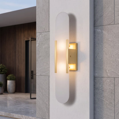 Applique da Parete LED Moderna in Marmo Naturale con Luce Doppia | Bellafiamm