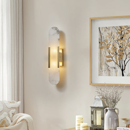 Applique da Parete LED Moderna in Marmo Naturale con Luce Doppia | Bellafiamm