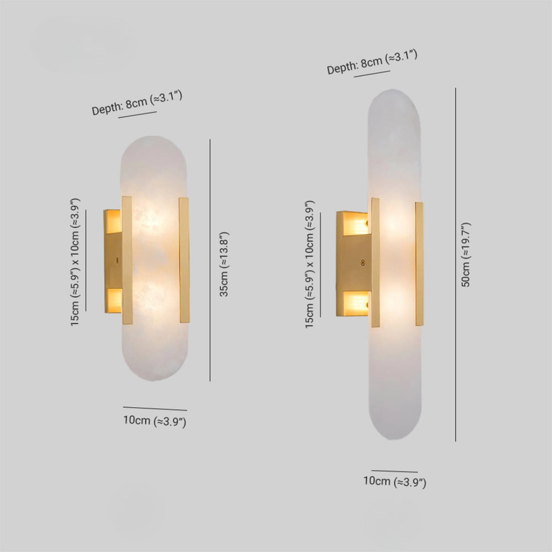 Applique da Parete LED Moderna in Marmo Naturale con Luce Doppia | Bellafiamm