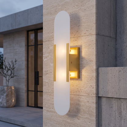 Applique da Parete LED Moderna in Marmo Naturale con Luce Doppia | Bellafiamm