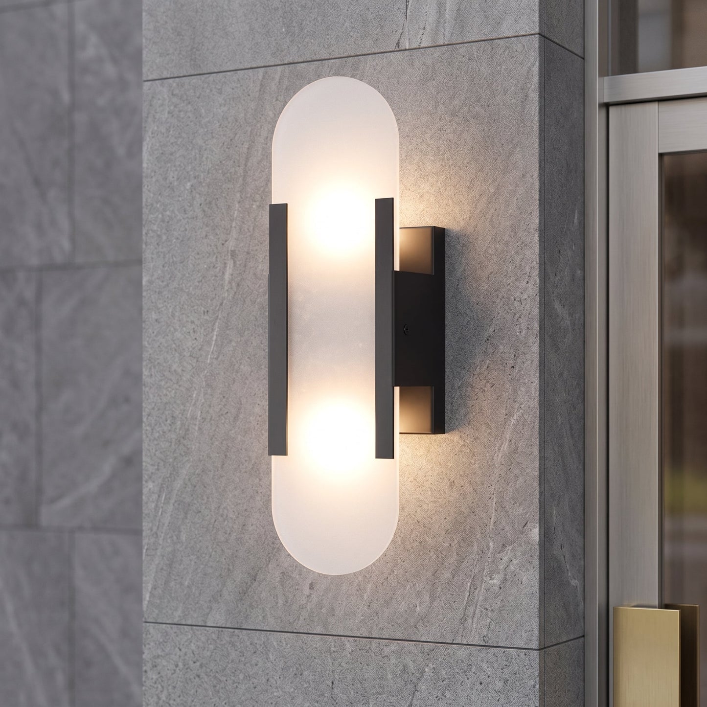 Applique da Parete LED Moderna in Marmo Naturale con Luce Doppia | Bellafiamm
