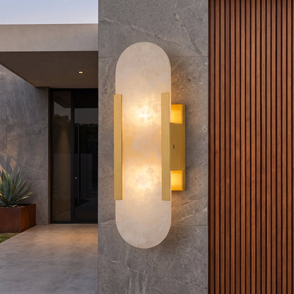 Applique da Parete LED Moderna in Marmo Naturale con Luce Doppia | Bellafiamm