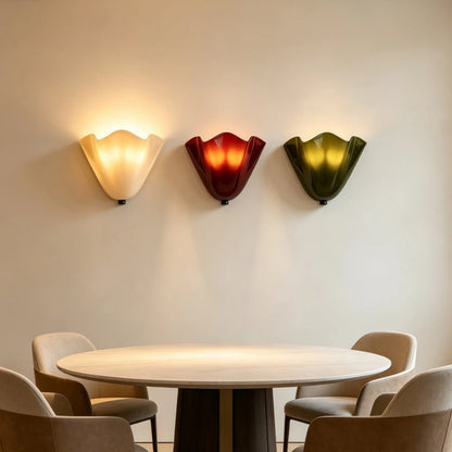 Applique da Parete Vintage in Vetro Ambra con Doppia Luce | Fontelucea