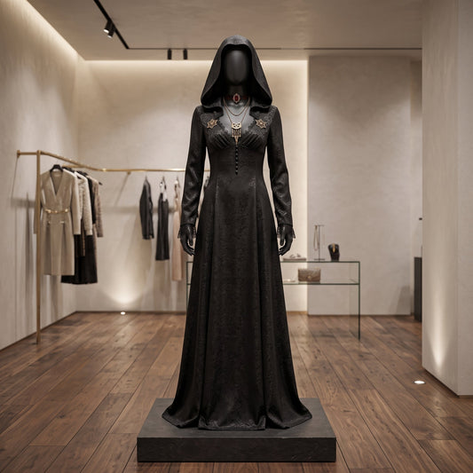 Abito Cosplay Vampira Gotica con Mantello e Cappuccio | Bellacqua