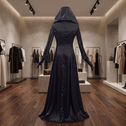 Abito Cosplay Vampira Gotica con Mantello e Cappuccio | Bellacqua