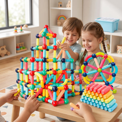 Set di Blocchi Magnetici Montessori per Bambini per Costruzioni e Apprendimento | Fiorivento