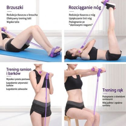 Fasce Elastiche a Sei Tubi con Pedali per Esercizi di Forza Completa | Favarina