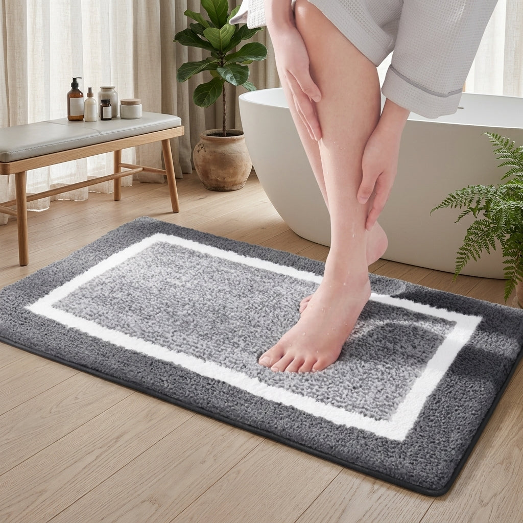 Tappetino Bagno Morbido Antiscivolo Rettangolare Stile Nordico Moderno | Morbivento