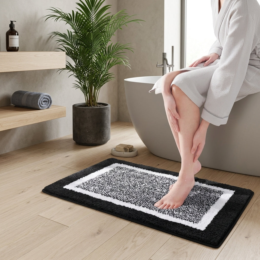 Tappetino Bagno Morbido Antiscivolo Rettangolare Stile Nordico Moderno | Morbivento
