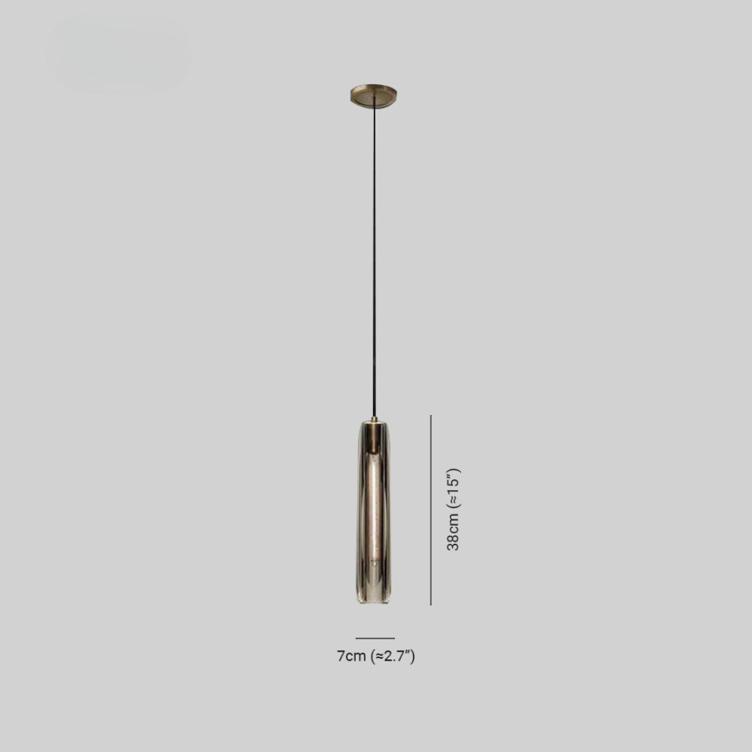 Lampada a Sospensione di Design in Ottone con Paralume in Vetro per Interni | Fioravilla