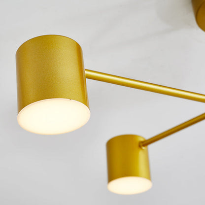Plafoniera LED con Struttura a Maglia Triangolare e Luci Cilindriche | Estafiore