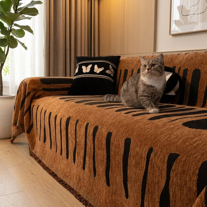 Copridivano Decorativo Geometrico Antiscivolo con Frange per Divano | Valerosta