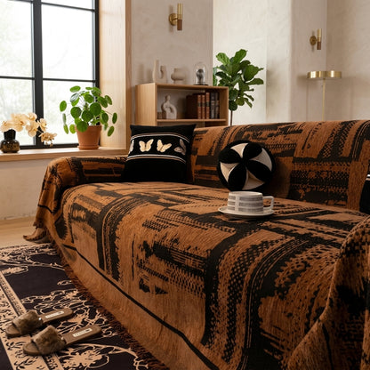 Copridivano Decorativo Geometrico Antiscivolo con Frange per Divano | Valerosta