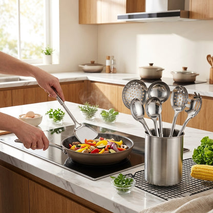 Set Utensili da Cucina in Acciaio Inox con Manico Ergonomico | Ferravico