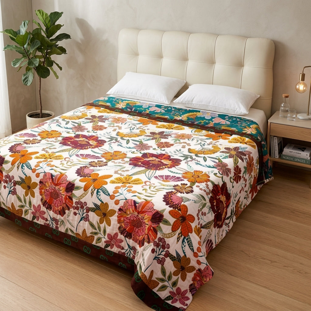 Coperta Decorativa Boho in Garza di Cotone per Letto e Divano | Fiormora