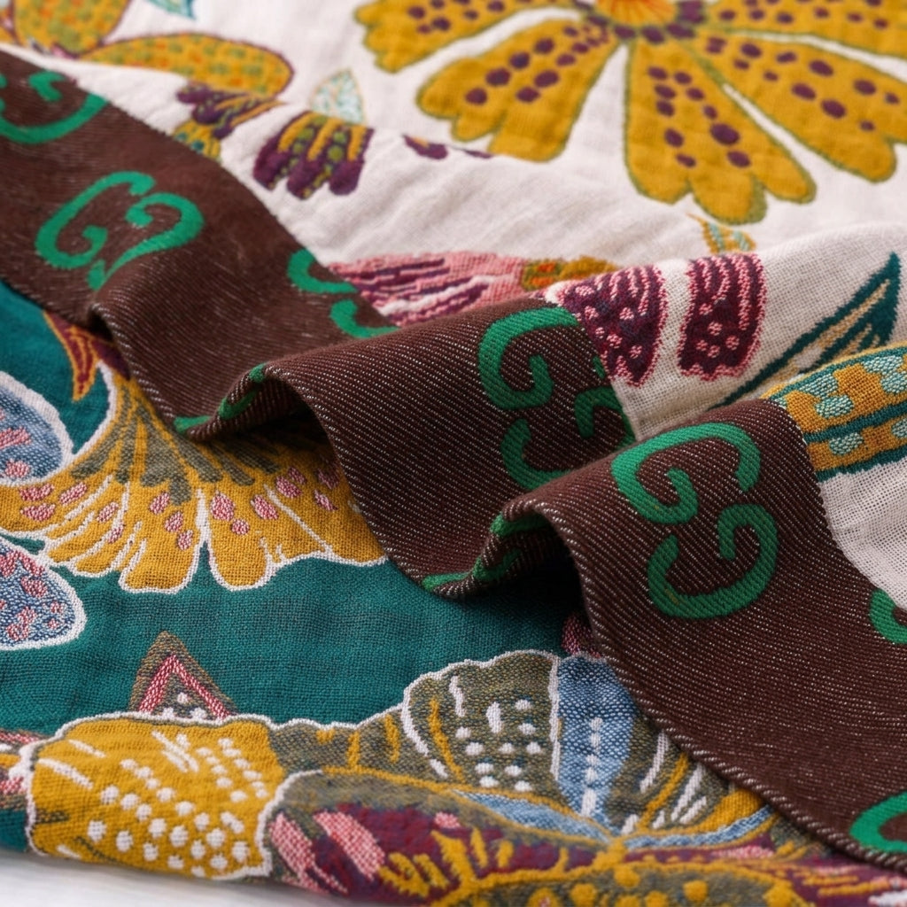 Coperta Decorativa Boho in Garza di Cotone per Letto e Divano | Fiormora
