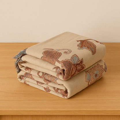 Coperta Estiva Floreale in Cotone per Letto e Divano | Fiorsera
