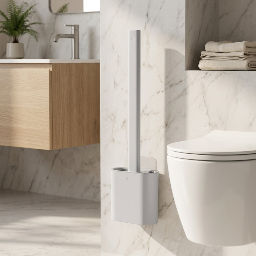 Spazzola per WC in Silicone con Supporto Adesivo da Parete | Puliviva