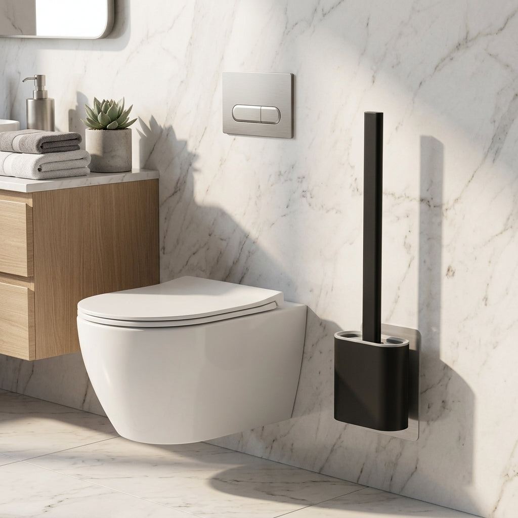 Spazzola per WC in Silicone con Supporto Adesivo da Parete | Puliviva