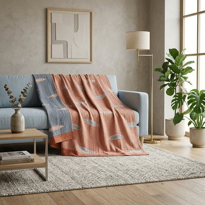 Coperta Estiva Reversibile con Motivo Pesci | Marivelle