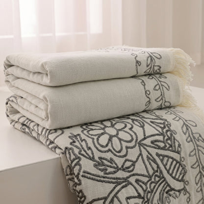 Coperta Boho Reversibile con Frange Decorative | Bellavira