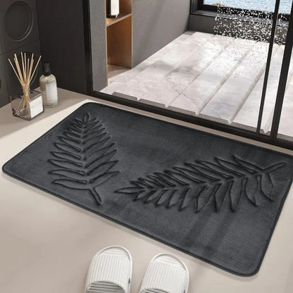 Set Tappetini Bagno Foglie Antiscivolo Assorbenti Morbidi | Verdeluce