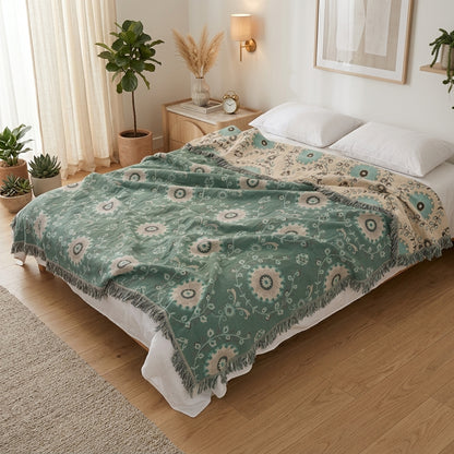 Coperta Mandala Reversibile Cotone Divano Letto Estiva | Bellafonte