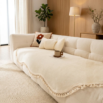 Copridivano Chenille Reversibile Frange Antiscivolo Decorativo Morbido | Casabella