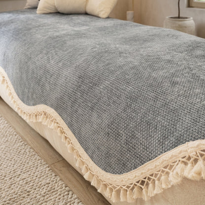Copridivano Chenille Reversibile Frange Antiscivolo Decorativo Morbido | Casabella