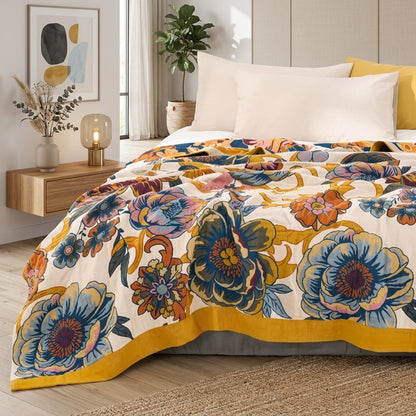 Coperta Floreale Reversibile Morbida Stile Boho Elegante | Casapietra