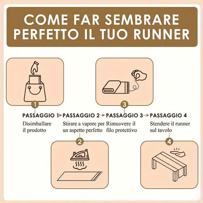 Runner Tavolo Juta Naturale Decorativo Rustico Elegante | Casarosa