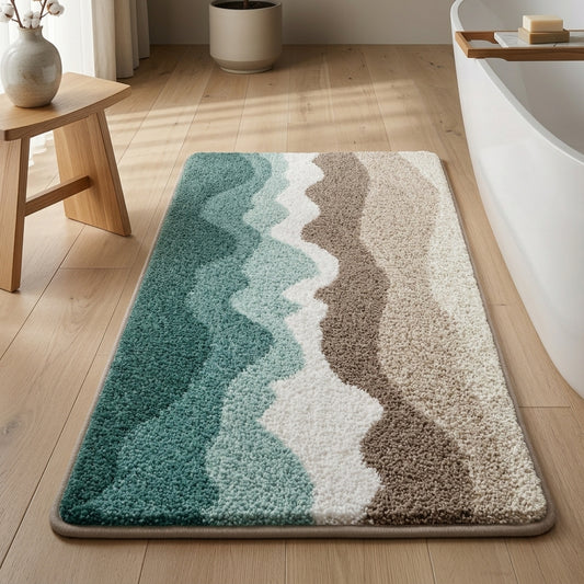 Tappeto Bagno Onde Assorbente Antiscivolo Morbido Lavabile | Luceria